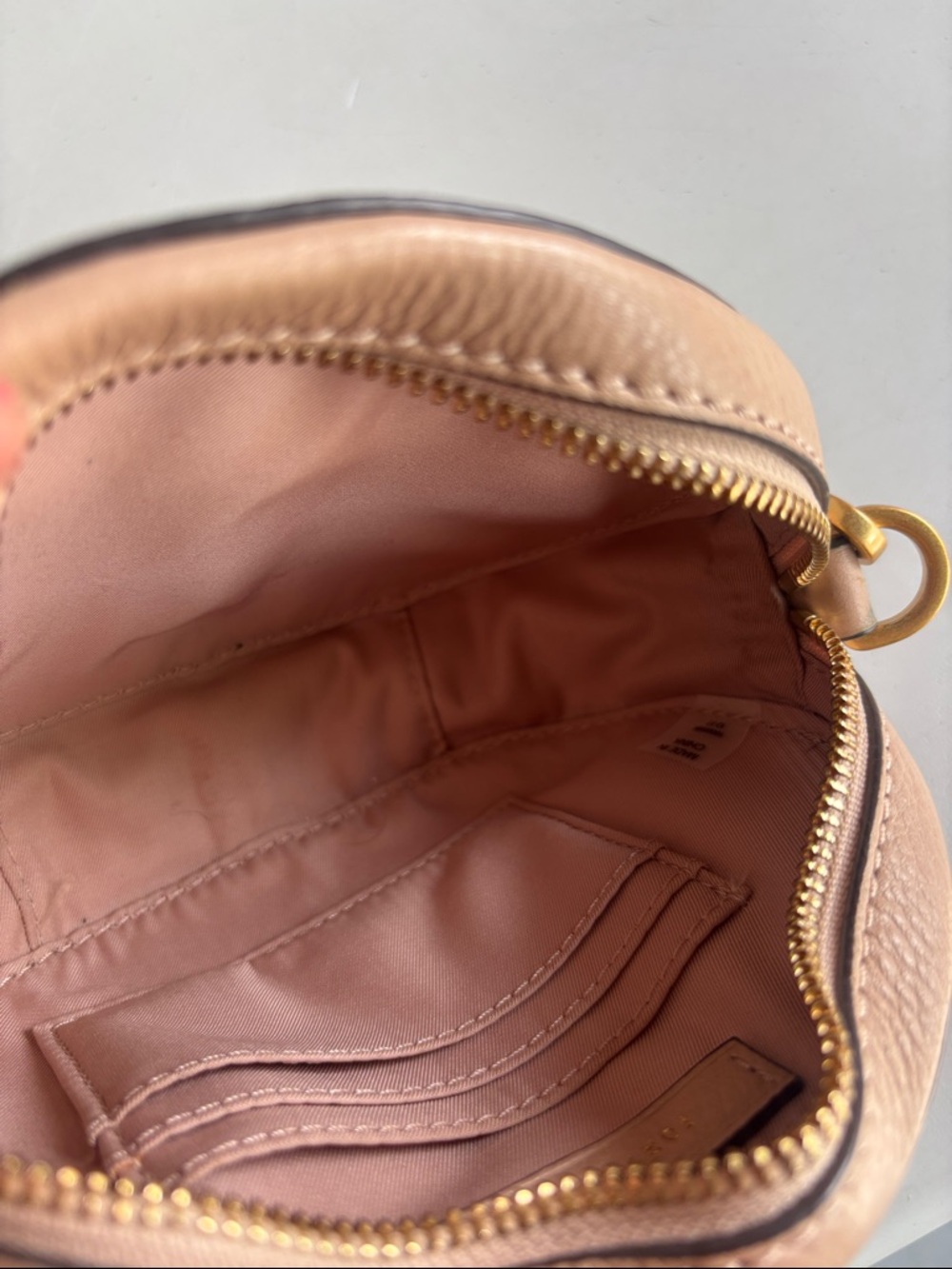 Tory Burch McGraw Blush Beige Pebbled Leather Tassel Crossbody - Picture 10 of 10